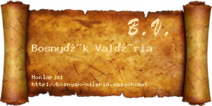 Bosnyák Valéria névjegykártya