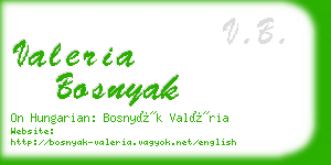 valeria bosnyak business card